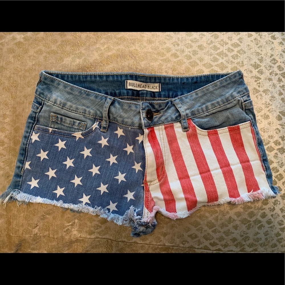 American flag jean shorts